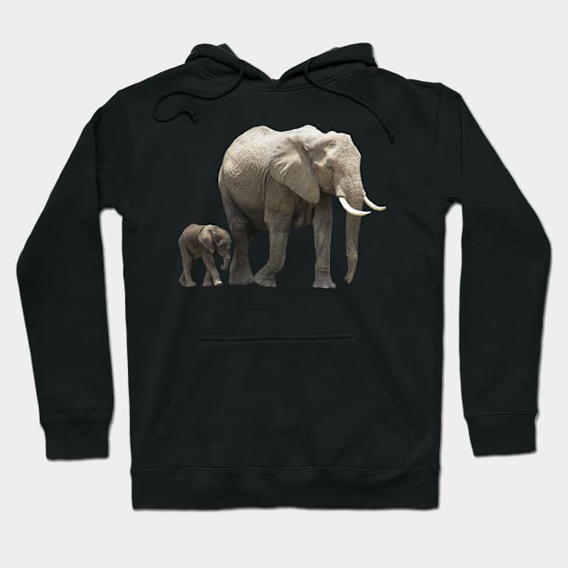 Elephant-Mama with Elephant-Baby - Elephant - Africa Hoodie by T-SHIRTS UND MEHR